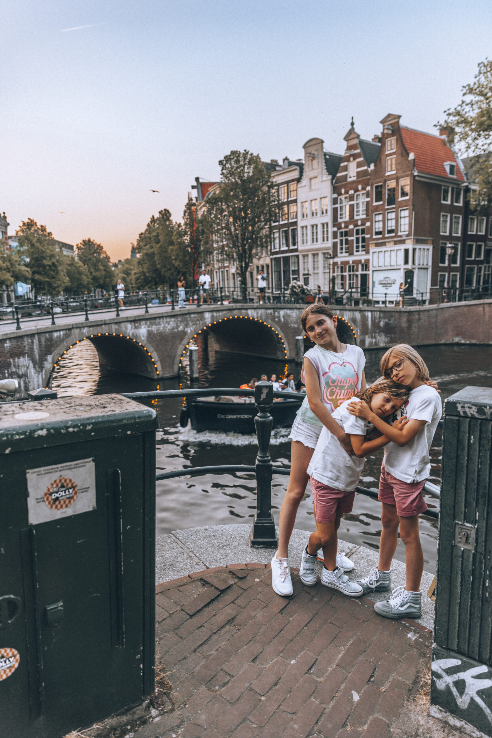 Amsterdam canal with kids