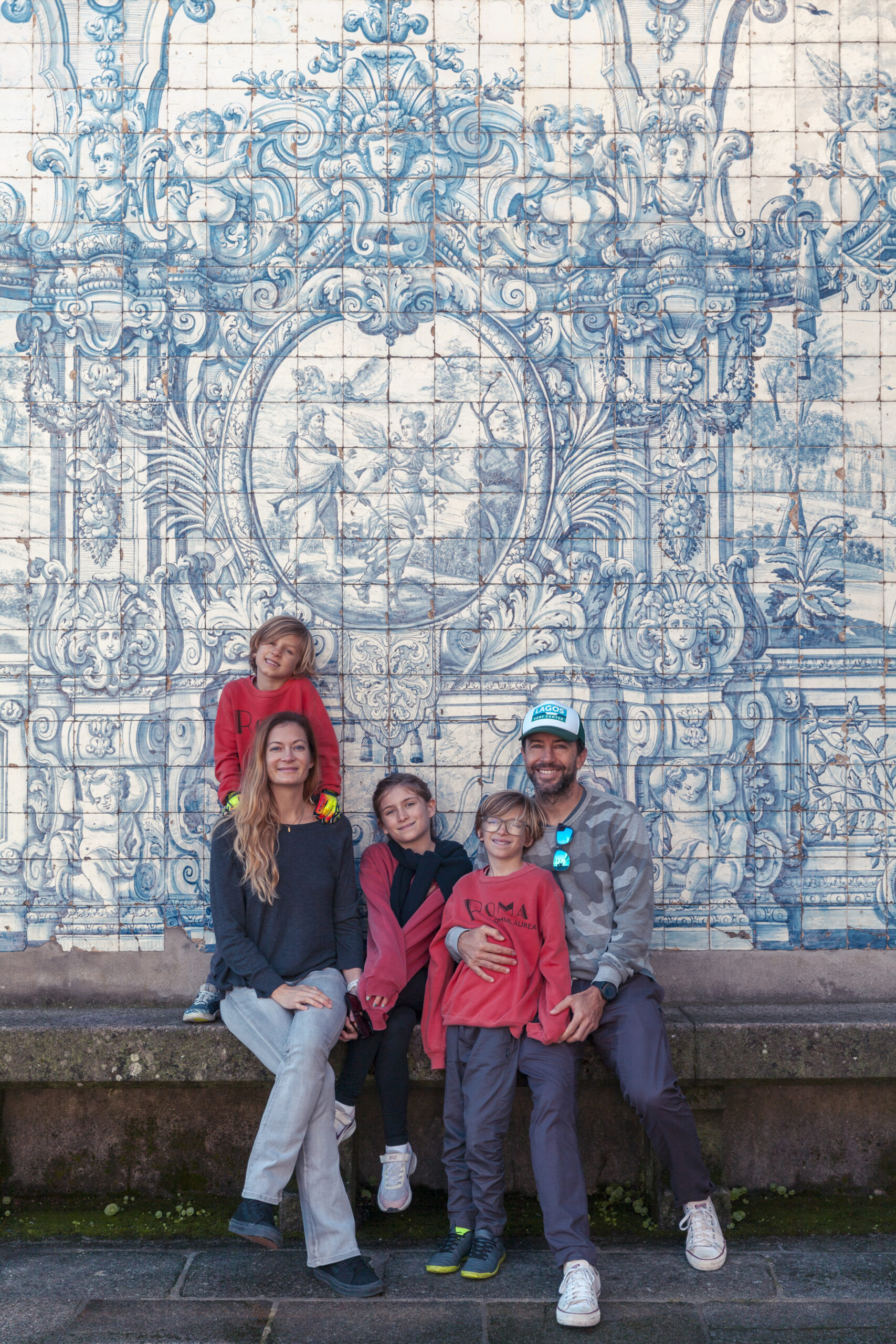 Porto Portugal church blue tiles kids