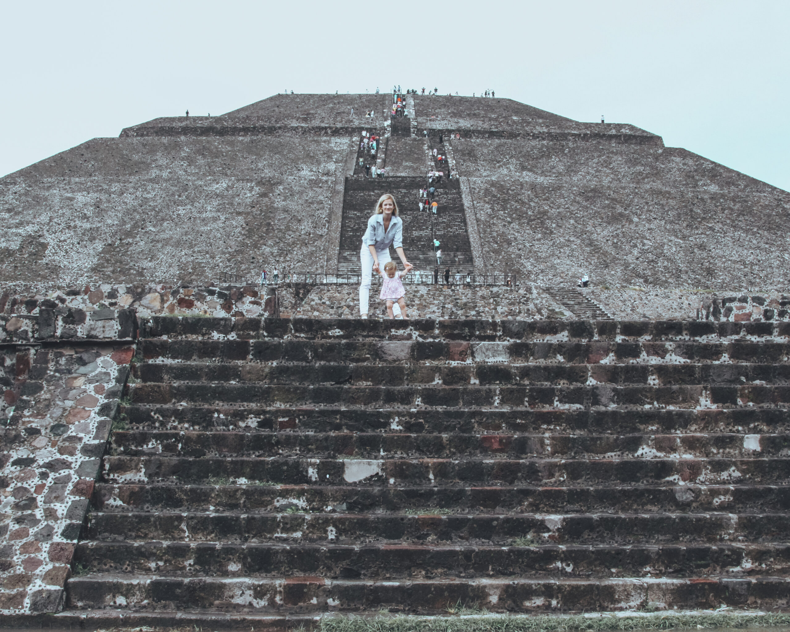 teotihuacan ruins Mexico city with kids baby