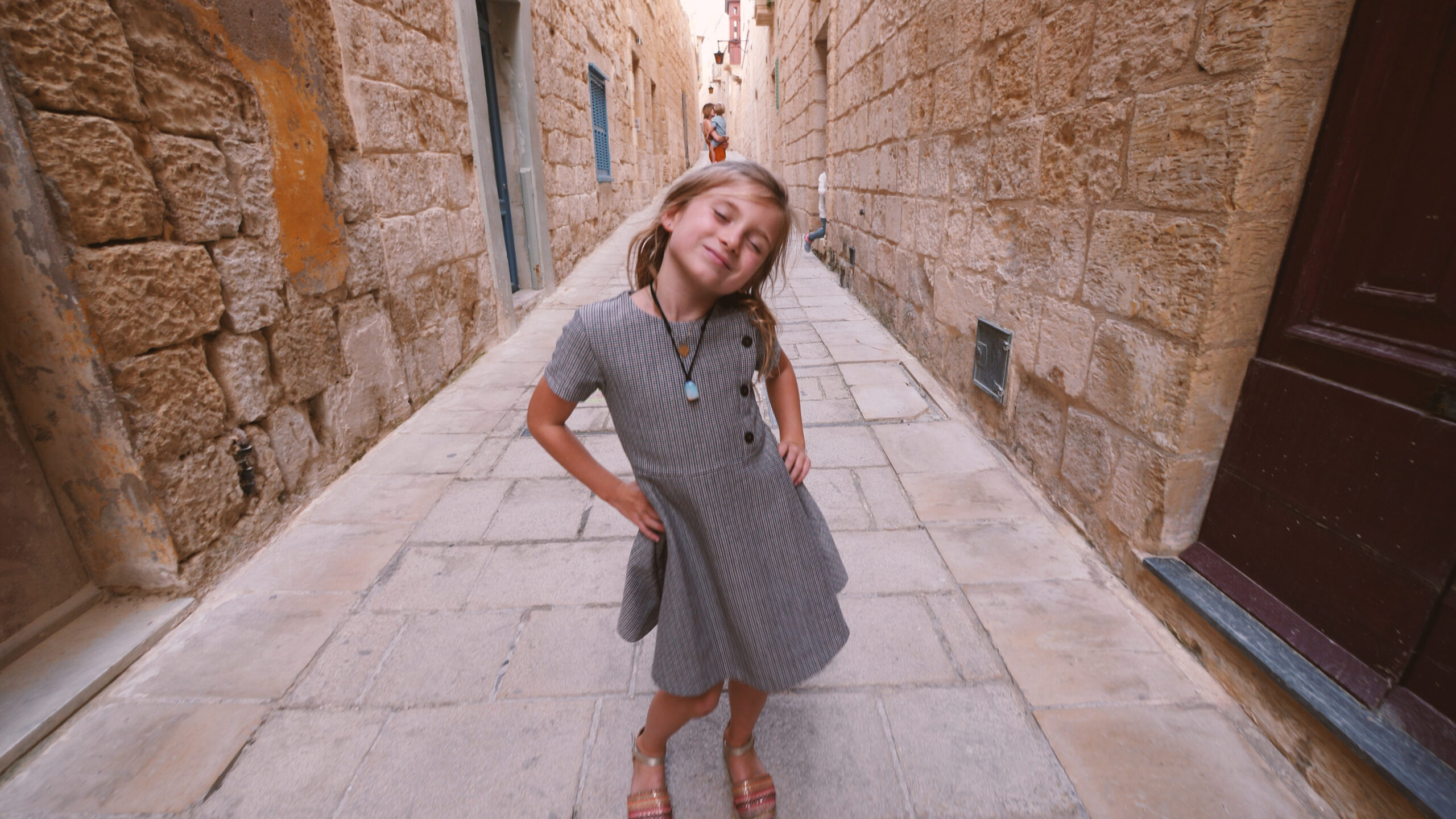 Valletta, Malta, narrow streets, kids