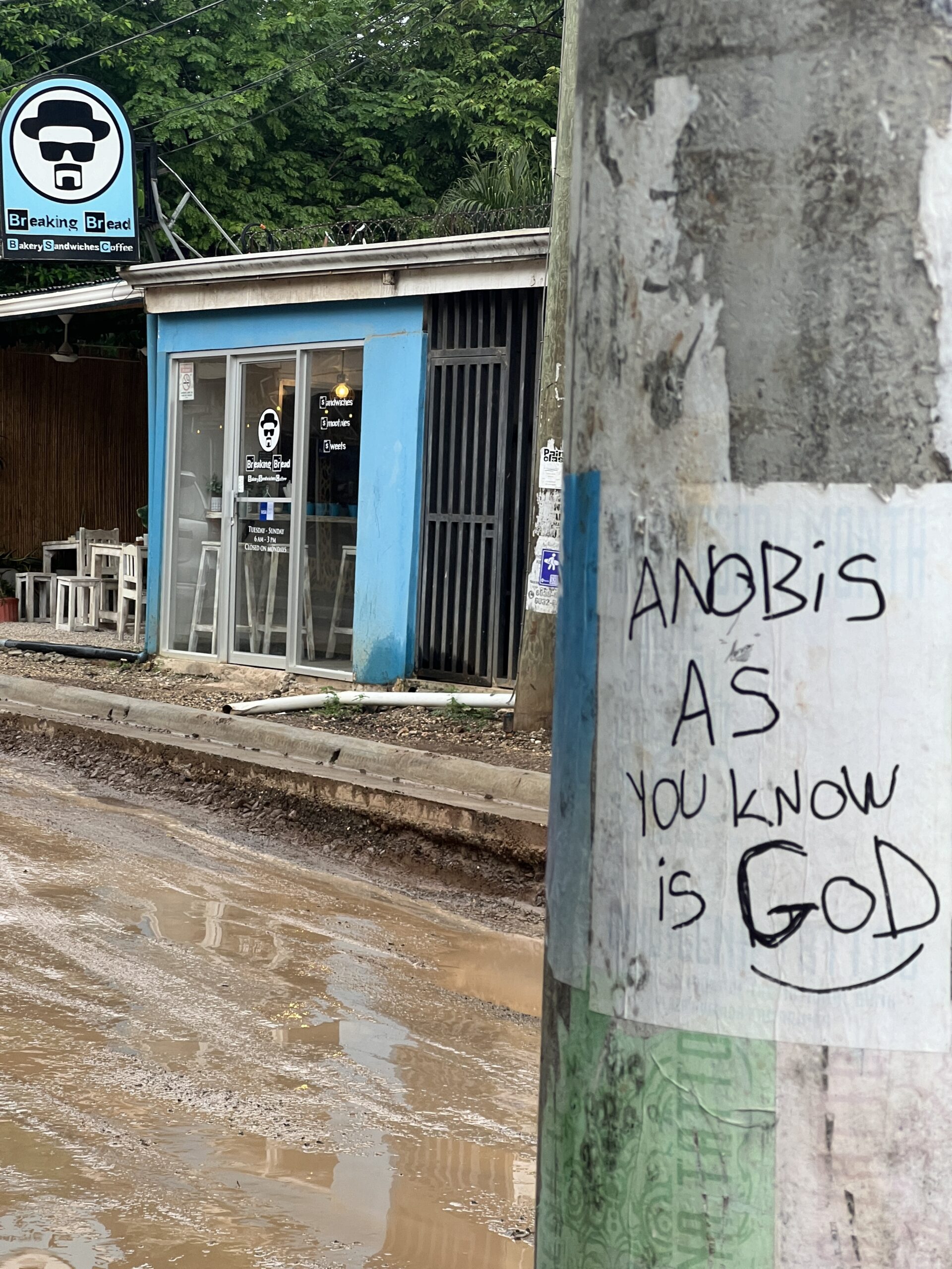 Breaking Bread bakery with graffiti.