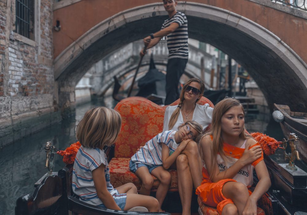 Venice gondola with the kids